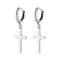 Boucle d'Oreille Croix Femme Argent