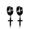 Boucles d'Oreilles Croix Noir