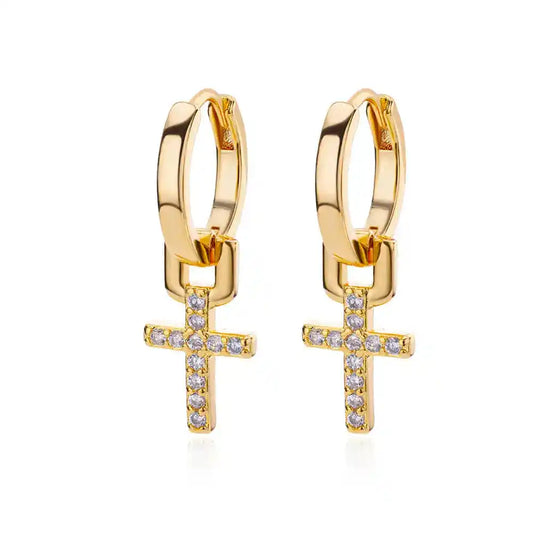 Boucles d'Oreilles Croix Acier Inoxydable