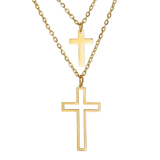 Collier Double Croix